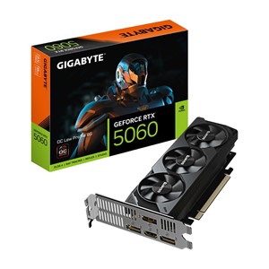 GIGABYTE GeForce RTX 5060 OC Low Profile 8G Graphics Card - 8GB GDDR7, 128bit, PCI-E 5.0, 2512 MHz Core Clock, 3 x DisplayPort, 1 x HDMI, GV-N5060OC-8GL
