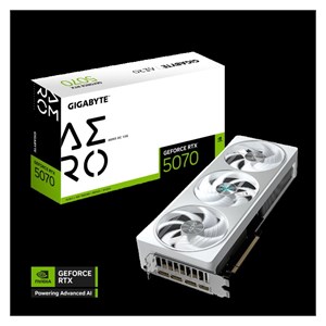 GIGABYTE GeForce RTX 5070 AERO OC 12G graphics card, 12GB GDDR7, PCI-E 5.0