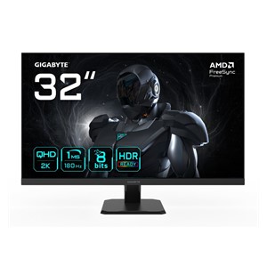 GIGABYTE GS32QA 32” QHD Gaming Monitor - 2560 x 1440, 180Hz, 1ms, 300 cd /m², FreeSync Premium, HDR Ready, HDMI 2.0, Displayport 1.4
