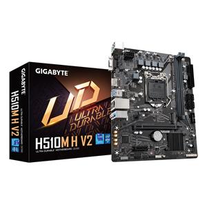 Gigabyte H510M H V2 Motherboard - Supports Intel Core 11th CPUs, up to 3200MHz DDR4 (OC), 1xPCIe 3.0 M.2, GbE LAN, USB 3.2 Gen 1