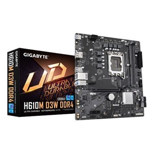 GIGABYTE H610M D3W DDR4 Motherboard - Supports 14th Gen. Intel Core CPUs, 5+1+1 phases VRM, up to 3200MHz DDR4, 1xPCIe 3.0 M.2, 1GbE LAN, USB 3.2 Gen 1