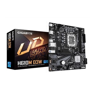 GIGABYTE H610M D3W Motherboard - Supports 14th Gen. Intel Core CPUs, 5+1+1 phases VRM, up to 5600MHz DDR5, 1xPCIe 3.0 M.2, 1GbE LAN, USB 3.2 Gen 1