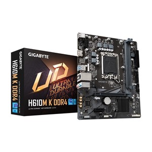 GIGABYTE H610M K DDR4 Motherboard - Supports Intel Core 14th Gen CPUs, 3+1+1 Phases Hybrid Power Design, up to 3200MHz DDR4, 1xPCIe 3.0 M.2, GbE LAN, USB 3.2 Gen 1