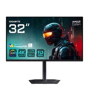 GIGABYTE MO32U 31.5 OLED 4K UHD Gaming Monitor - 3840 x 2160, 165Hz, 0.03ms, 250 cd /m², Display HDR True Black 400, HDMI 2.1, Displayport 1.4