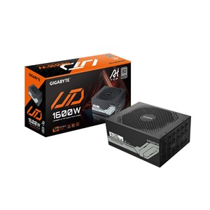 GIGABYTE UD1600PM PG5 AI TOP Power Supply - PCIe 5.0, 80 PLUS Platinum, Fully Modular Design, 120mm Fan, ATX 3.1 compatible, EU Plug