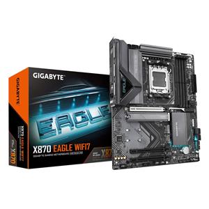 GIGABYTE X870 EAGLE WIFI7 Motherboard - Supports AMD Ryzen 9000 CPUs, 14+2+2 phases VRM, up to 8000MHz DDR5 (OC), 1xPCIe 5.0 + 2xPCIe 4.0, Wi-Fi 7, 2.5GbE LAN, USB 4