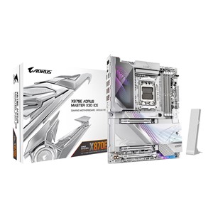 GIGABYTE X870E AORUS MASTER X3D ICE Motherboard - Supports AMD Ryzen 9000 CPUs, 18+2+2 Phases Digital VRM, up to 9000Hz DDR5 (OC), 2xPCIe 5.0 + 3xPCIe 4.0, Wi-Fi 7, 10GbE LAN, USB 4