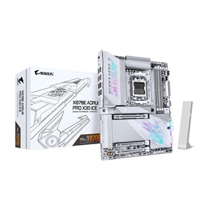 GIGABYTE X870E AORUS PRO X3D ICE Motherboard - Supports AMD Ryzen 9000 CPUs, 18+2+2 Phases Digital VRM, up to 9000Hz DDR5 (OC), 2xPCIe 5.0 + 2xPCIe 4.0, Wi-Fi 7, 5GbE LAN, USB 4