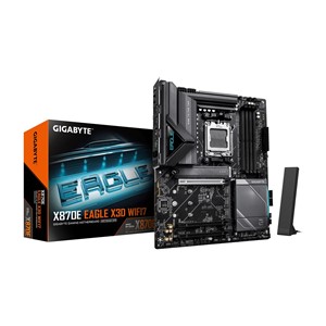 GIGABYTE X870E EAGLE X3D WIFI7 Motherboard - Supports AMD Ryzen 9000 CPUs, 14+2+2 Phases Digital VRM, up to 9000Hz DDR5 (OC), 1xPCIe 5.0 + 3xPCIe 4.0, Wi-Fi 7, 5GbE LAN, USB 4