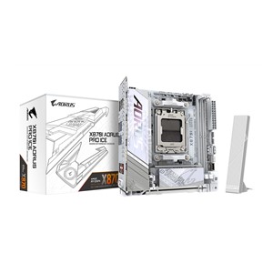 GIGABYTE X870I AORUS PRO ICE Motherboard - Supports AMD Ryzen 9000 Series CPUs, 8+2+1 phases VRM, up to 8400MHz DDR5 (OC), 1xPCIe 5.0 M.2 + 1xPCIe 4.0 M.2, WI-FI 7, 2,5GbE LAN, USB 4