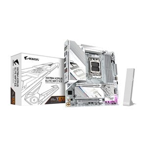 GIGABYTE X870M AORUS ELITE WIFI7 ICE Motherboard - Supports AMD Ryzen 9000 CPUs, 14+2+2 Phases Digital VRM, up to 8200Hz DDR5 (O.C), 1xPCIe 5.0 + 1xPCIe 4.0, Wi-Fi 7, 2.5 GbE LAN, USB 4
