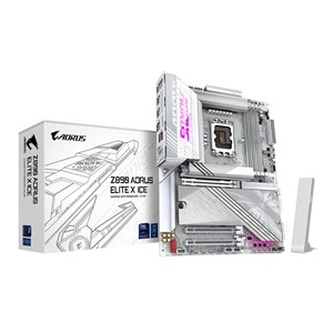 GIGABYTE Z890 AORUS ELITE X ICE Motherboard - Supports Intel Core Ultra (Series 2) CPUs, 16+1+2 phases VRM, up to 9500MHz DDR5 (OC), 1xPCIe 5.0 + 4xPCIe 4.0, Wi-Fi 7, 2.5GbE LAN, Thunderbolt 4