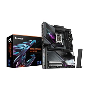 GIGABYTE Z890 AORUS MASTER Motherboard - Supports Intel Core Ultra (Series 2) CPUs, 18+1+2 phases VRM, up to 9500MHz DDR5 (OC), 2xPCIe 5.0 + 3xPCIe 4.0, Wi-Fi 7, 10GbE LAN, Thunderbolt 4