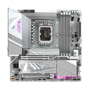 GIGABYTE Z890M AORUS ELITE WIFI7 ICE Motherboard - Supports Intel Core Ultra (Series 2) CPUs, 12+1+2 phases VRM, up to 8800MHz DDR5 (OC), 1xPCIe 5.0 + 2xPCIe 4.0, Wi-Fi 7, 2.5GbE LAN, USB 4