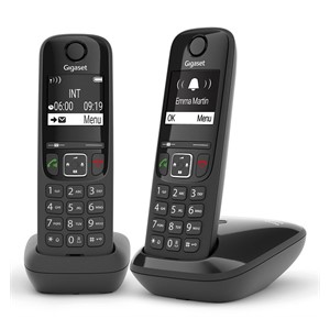 Gigaset AS690 Duo Analog /DECT telephone Caller ID Black