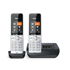 Gigaset COMFORT 500A duo Analog /DECT telephone Caller ID Black, Silver