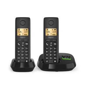 Gigaset PURE 100A Duo Analog /DECT telephone Caller ID Black