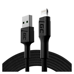 Green Cell KABGC12 lightning cable 2 m Black