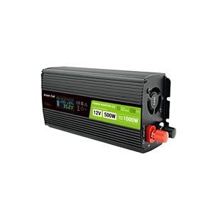 Green Cell PowerInverter LCD 12V 500W /10000W car inverter with display - pure sine wave