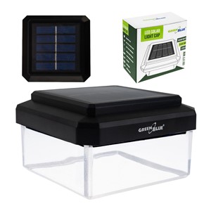 GreenBlue Solar LED Post Light, 80x80mm, Envelope-Shaped Canopy, 3200K, GB127 WW