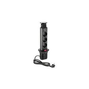 GTV Submersible socket 3x220V Ø60mm, black