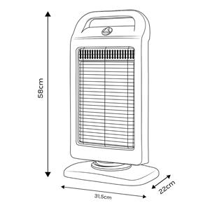 Halogen infrared heater 400/800/1200W 3