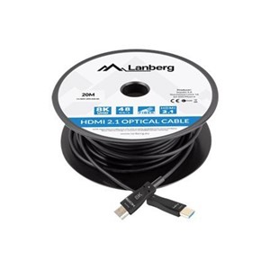HDMI CABLE M /M V2.1 80M 8K BLACK OPTICAL AOC LANBERG