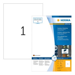HERMA 9501 self-adhesive label Rectangle Permanent White 50 pc(s)