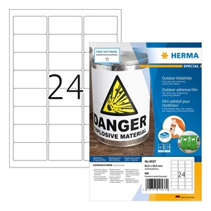 HERMA 9537 self-adhesive label Rectangle White 960 pc(s)