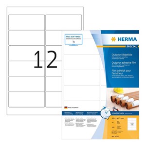 HERMA 9538 self-adhesive label Rectangle White 480 pc(s)