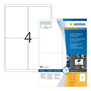HERMA 9539 self-adhesive label Rectangle White 160 pc(s)