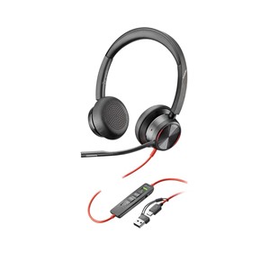 HP Poly Blackwire 8225 Stereo USB-C Headset +USB-C /A Adapter