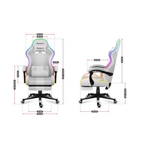 HUZARO FORCE 4.7 RGB White GAMING CHAIR 4