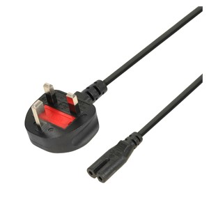 iBOX Euro 2-PIN Power Cable Audio-RTV VDE 1.8m UK Plug
