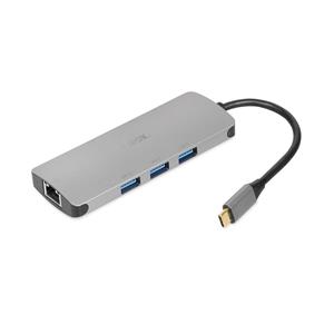 iBox IUH3RJ4K notebook dock/port replicator USB 3.2 Gen 1 (3.1 Gen 1) Type-C Power Delivery 100W Silver