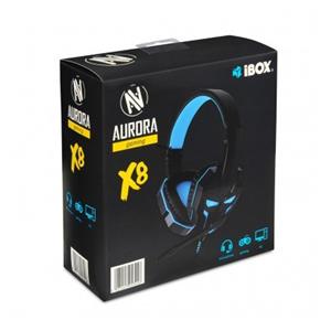 iBox X8 Headset Wired Head-band Gaming Black, Blue 5