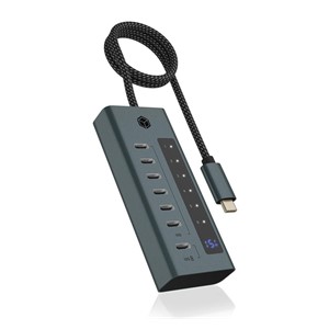 ICY BOX IB-HUB1457-C31 USB 3.2 Gen 1 (3.1 Gen 1) Type-C 10000 Mbit /s Blue, Grey