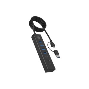 ICY BOX IB-HUB1737-C3 USB 3.2 Gen 1 (3.1 Gen 1) Type-C 5000 Mbit /s Black
