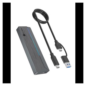 IcyBox IB-1826MCL-CU31 enclosure for M.2 NVMe /SATA SSD with USB-C 3.2 Gen 2 interface and RGB lights