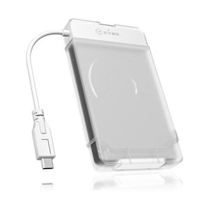 IcyBox IB-AC703-C USB-C 3.2 transparent enclosure for 2.5 HDD and SSD drives