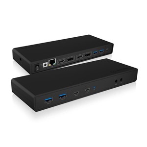 IcyBox IB-DK2245AC Docking USB-C docking station with dual video connection