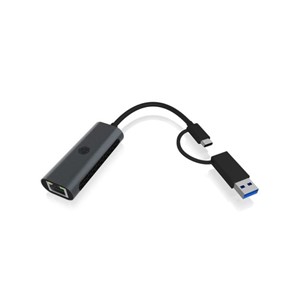 IcyBox IB-LAN301-C3 USB-A and USB-C network card /adapter to 2.5 Gbit Ethernet