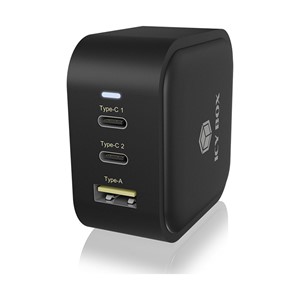 IcyBox IB-PS1030-PD 3-port USB-C /A 65W GaN charger