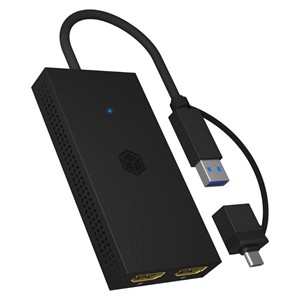 IcyBox IB-SPL1029AC USB-C /A to Dual HDMI Splitter (2k@60Hz /4k@30Hz)