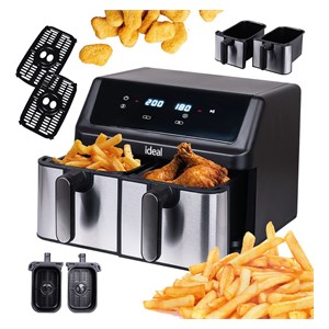IDEAL Fat-free fryer, double horizontal 9L, 8 functions - including food drying