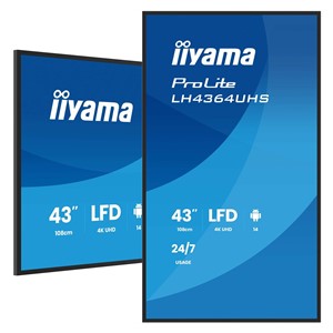 iiyama LH4364UHS-B1AG Signage Display Digital signage flat panel 109.2 cm (43) LED Wi-Fi 500 cd /m² 4K Ultra HD Black Built-in processor Android 24 /7