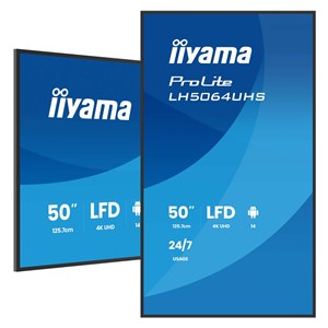 iiyama LH5064UHS-B1AG Signage Display Digital signage flat panel 127 cm (50) Wi-Fi 500 cd /m² 4K Ultra HD Black Built-in processor Android 24 /7