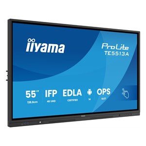 iiyama TE5513A-B1AG Signage Display Interactive flat panel 138.7 cm (54.6) Wi-Fi 450 cd /m² 4K Ultra HD Black Touchscreen Built-in processor Android 18 /7