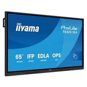 iiyama TE6513A-B1AG Signage Display Interactive flat panel 163.8 cm (64.5) Wi-Fi 500 cd /m² 4K Ultra HD Black Touchscreen Built-in processor Android 18 /7