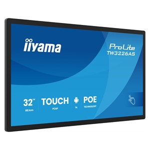 iiyama TW3226AS-B3P Signage Display Kiosk design 80 cm (31.5) LED Wi-Fi 430 cd /m² Full HD Black Touchscreen Built-in processor Android 24 /7